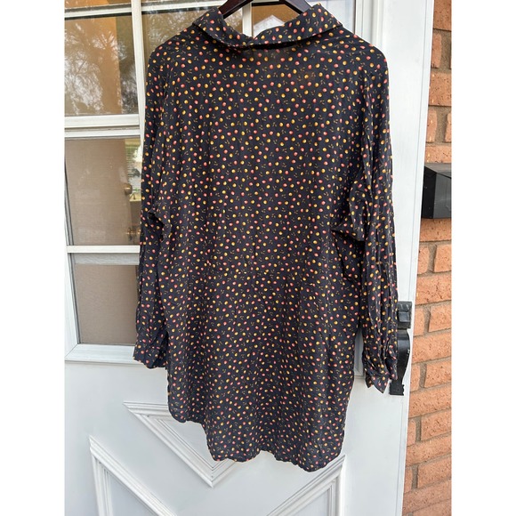 Alembika Button Top Fruit Print Asymmetric Hem Size 4 US 12 14‎ Lagenlook - Picture 2 of 13